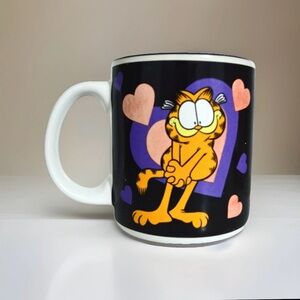 Vintage Garfield Luv You Coffee Mug Ceramic Hearts Colorful Cozy